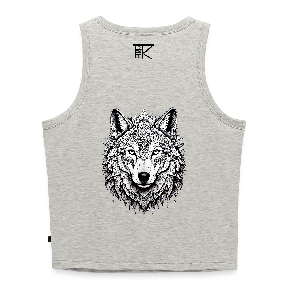 Cropped Frauen Organic Tank Top Wolf I - Grau meliert