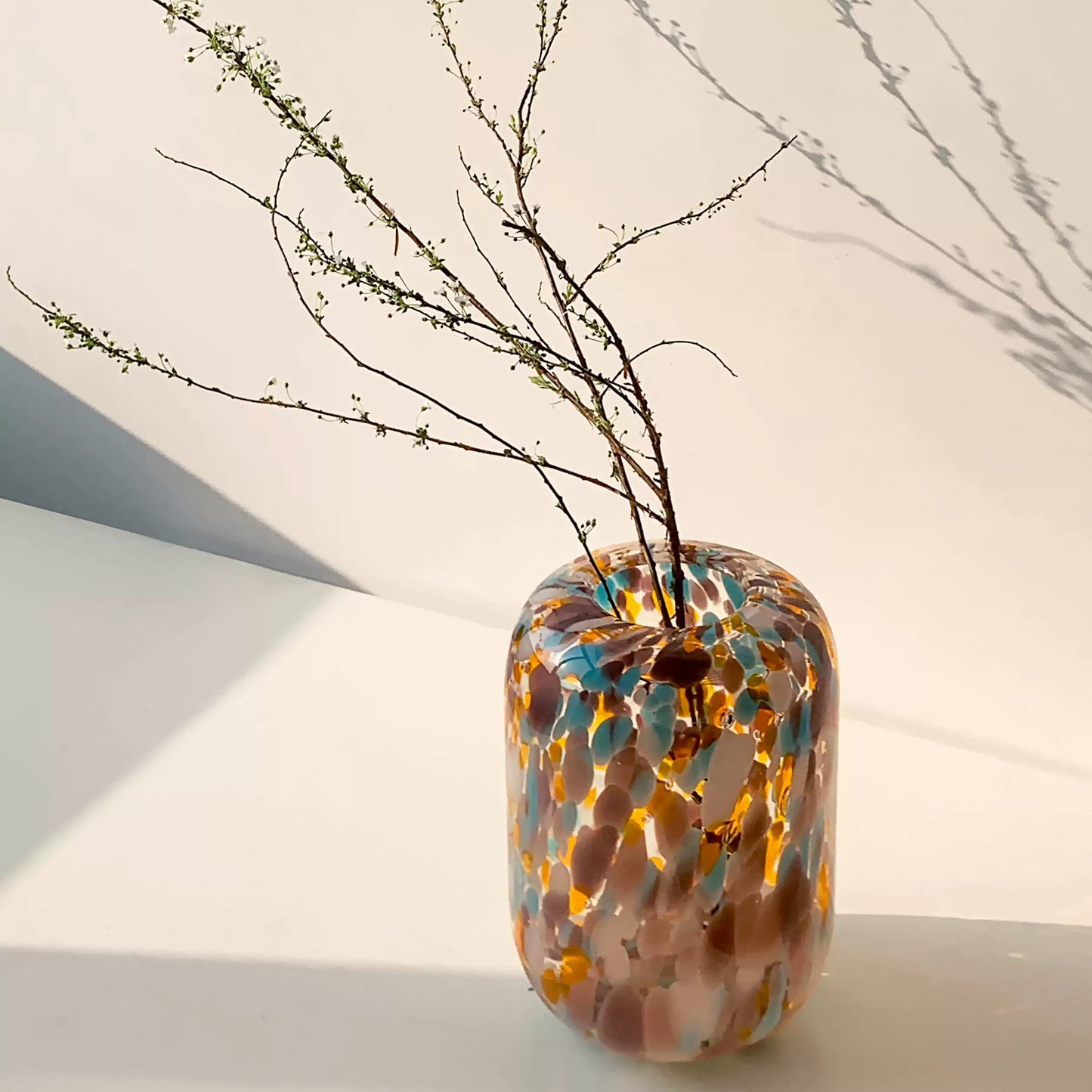 Colorful Polka-Dot Glass Vase-4