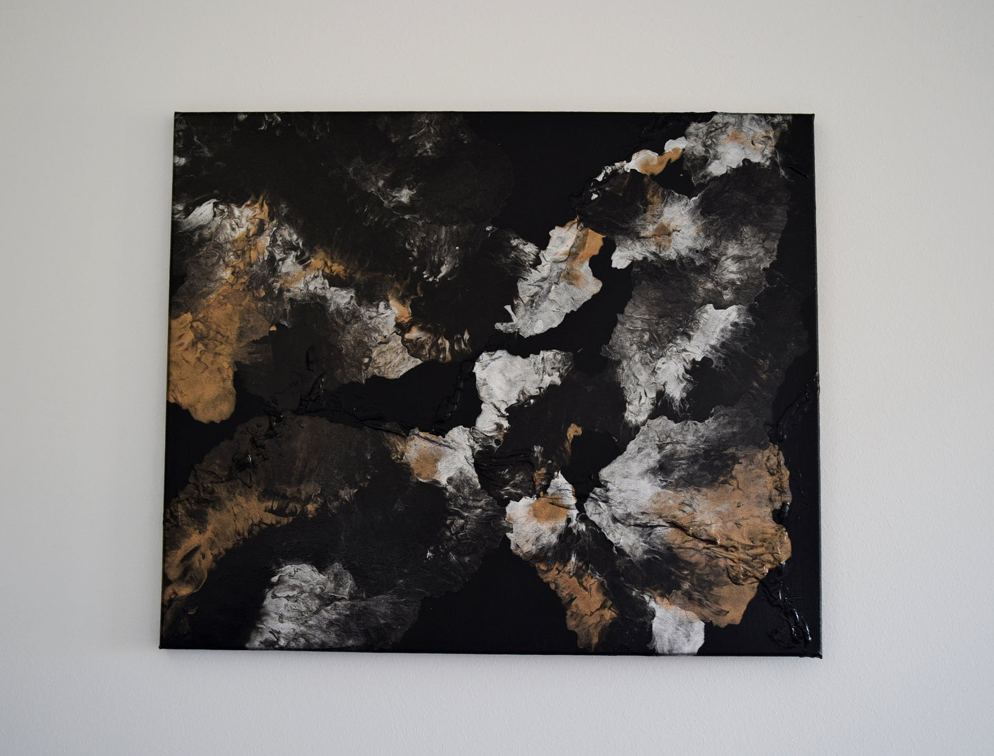 Leinwand Wandbild Acryl Arcylpouring Aryclleinwand "Black Metal"
