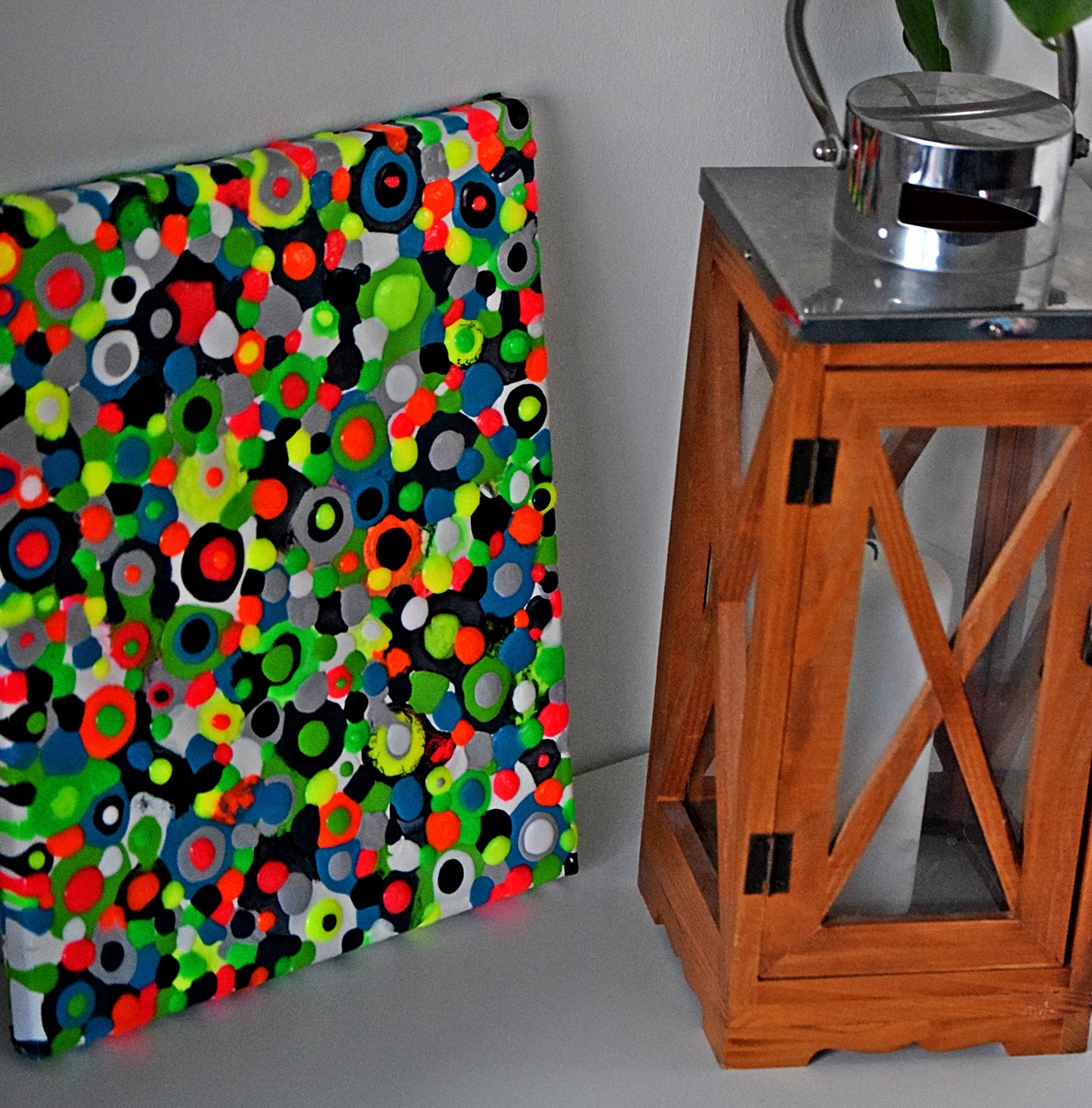 Leinwand Blob Paint Wandbild Acryl Aryclleinwand "Colourful Blob"