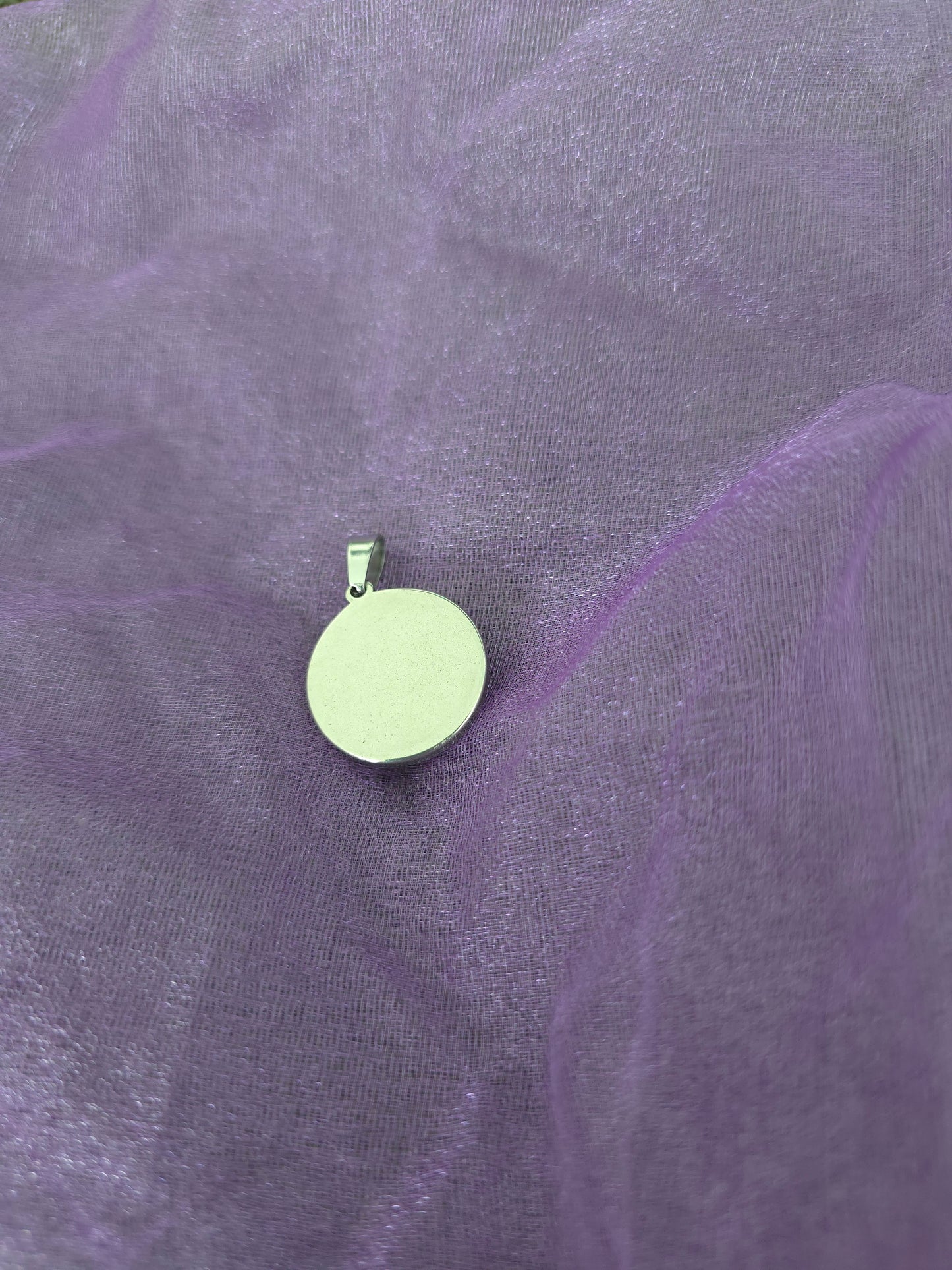 Unikat Acryl Anhänger Halskette Cabochon Ø 18 mm