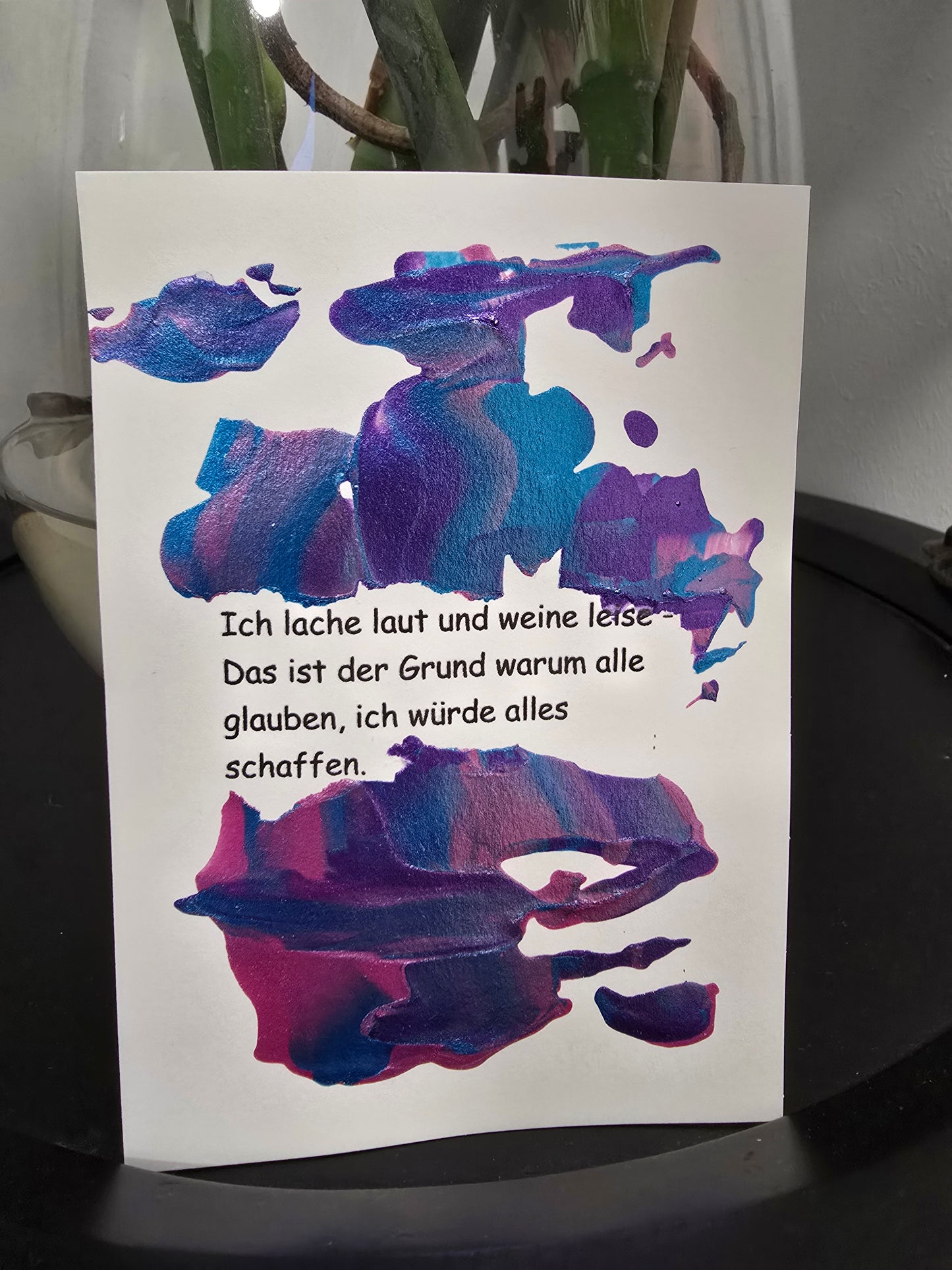 Postkarte Spruchkarte "Ich lache laut und weine leise"