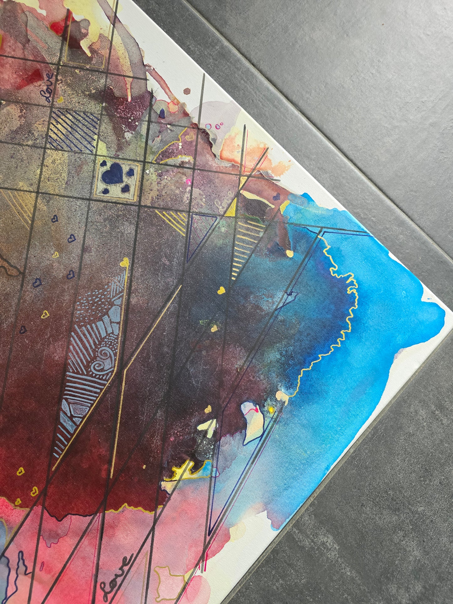 Leinwand Wandbild Acryl Aryclleinwand "Love Structure"