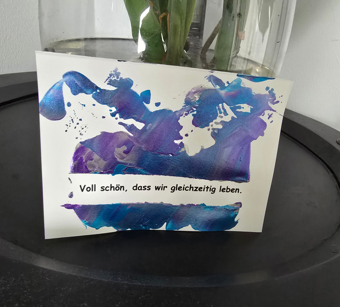 Postkarte Spruchkarte "Voll schön, dass wir gleichzeitig leben"
