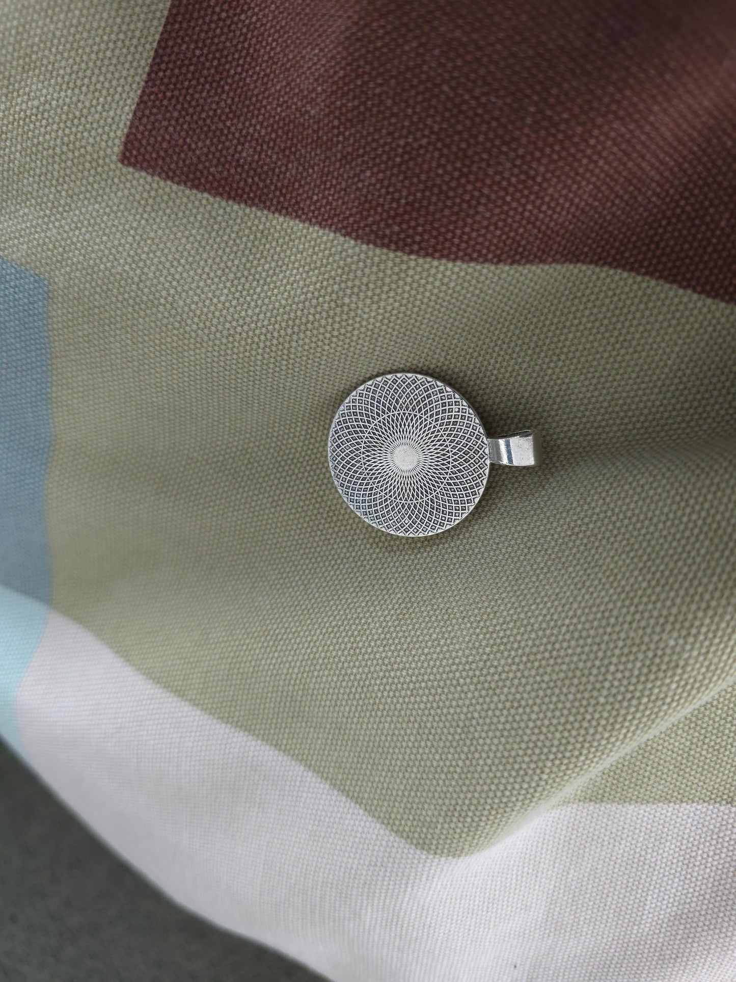 Unikat Acryl Anhänger Halskette Cabochon Ø 25 mm