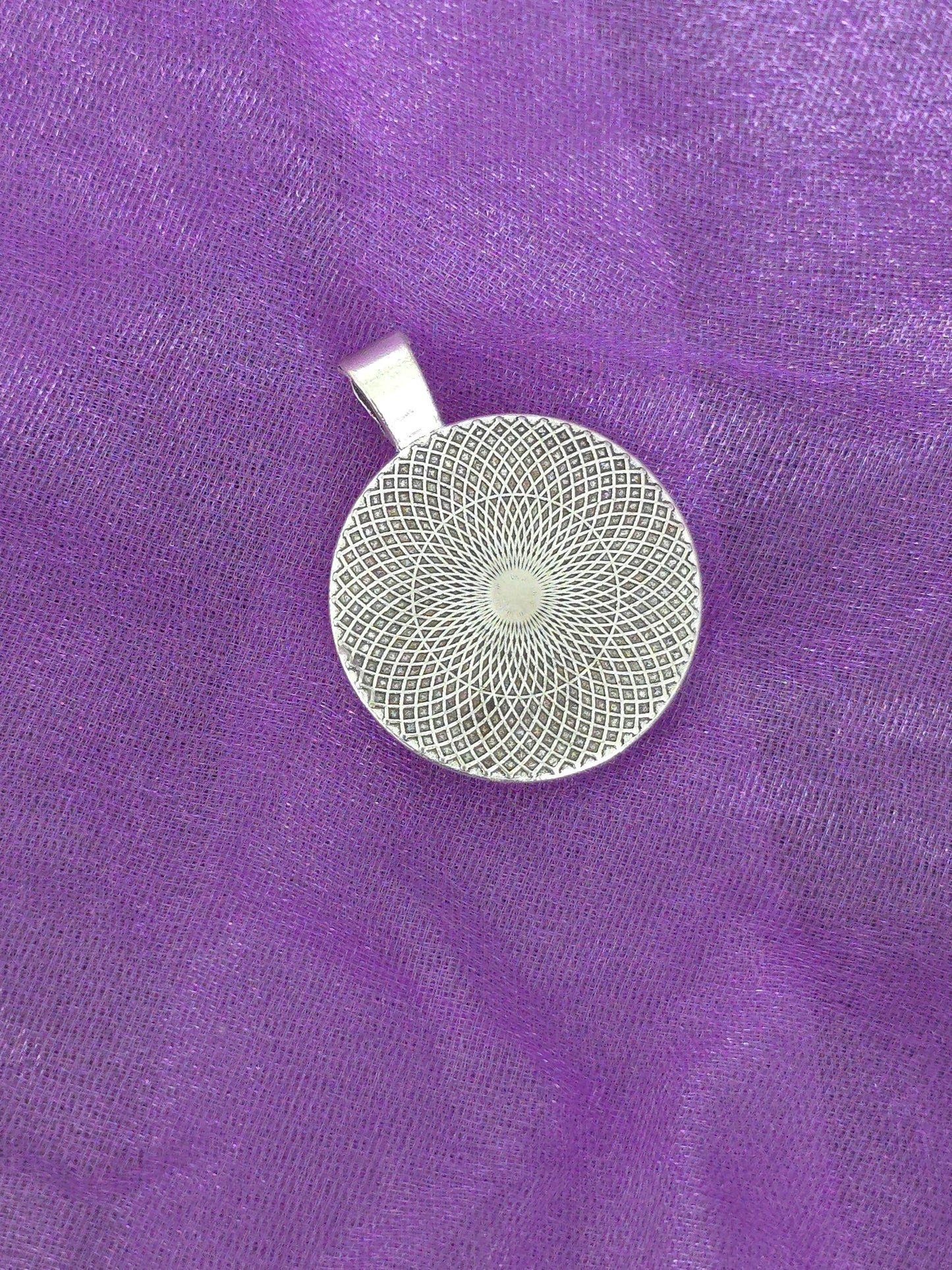 Unikat Acryl Anhänger Halskette Cabochon Ø 25 mm