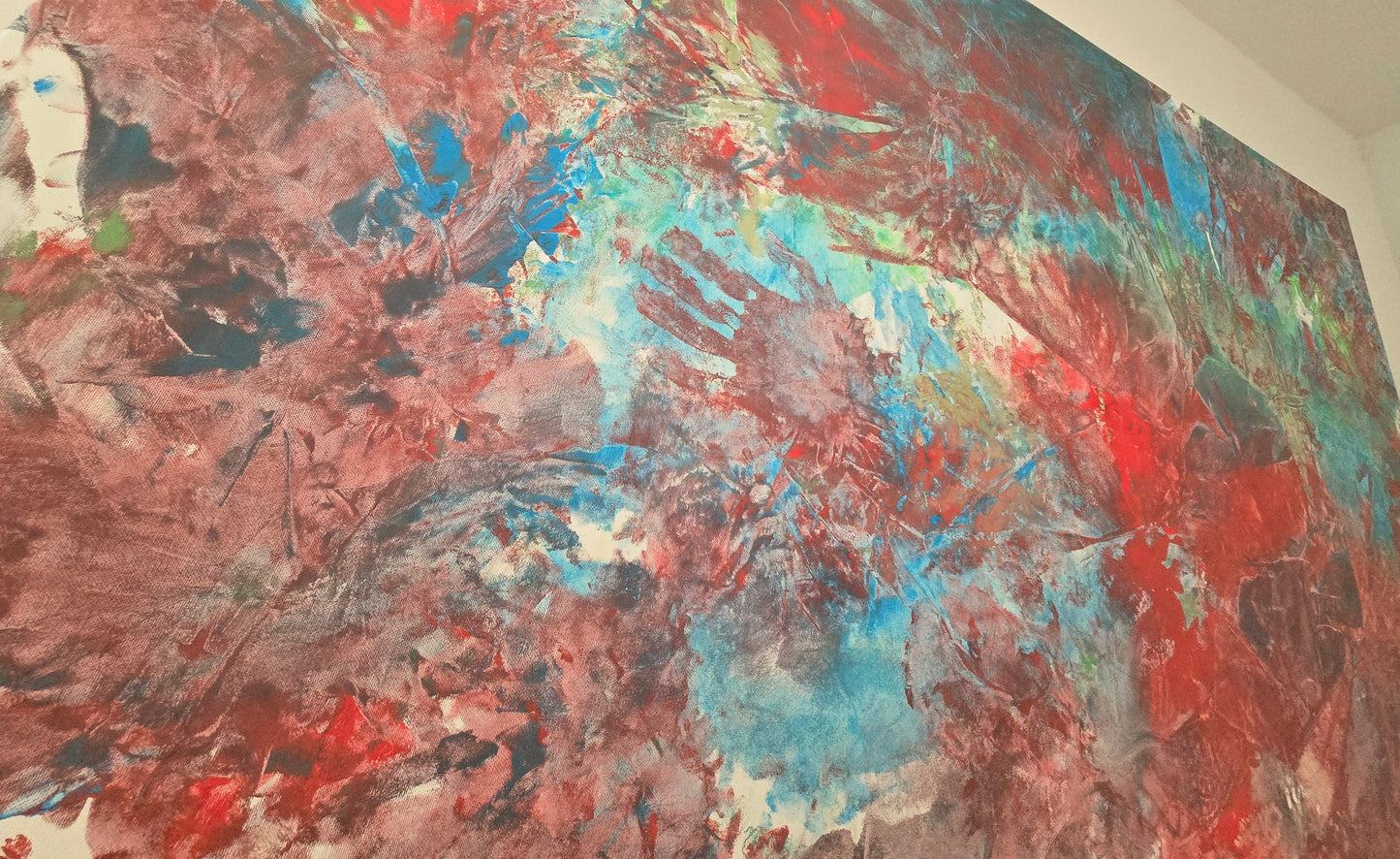 Leinwand Wandbild Acryl Aryclleinwand "love from green to blue to red"