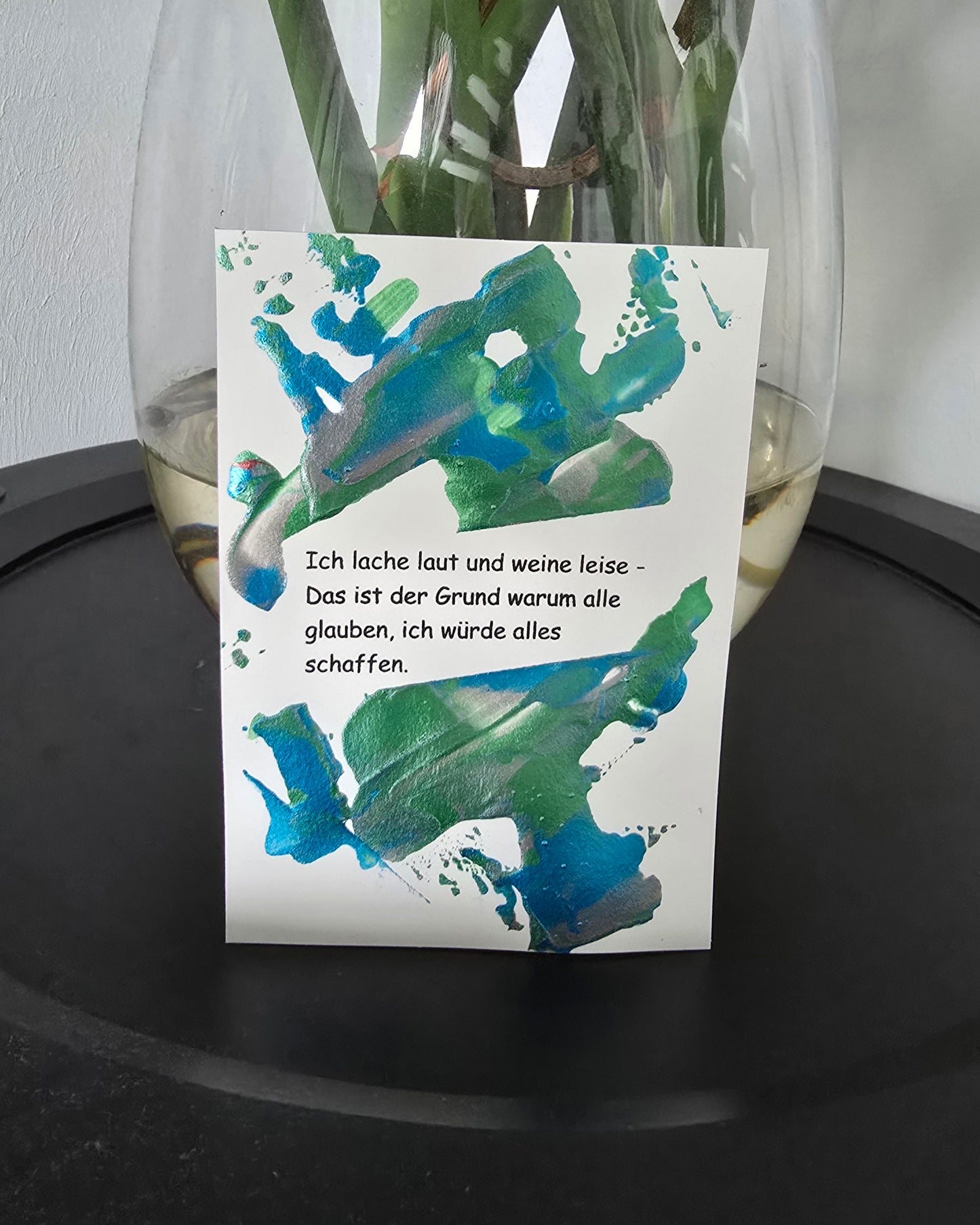 Postkarte Spruchkarte "Ich lache laut und weine leise"