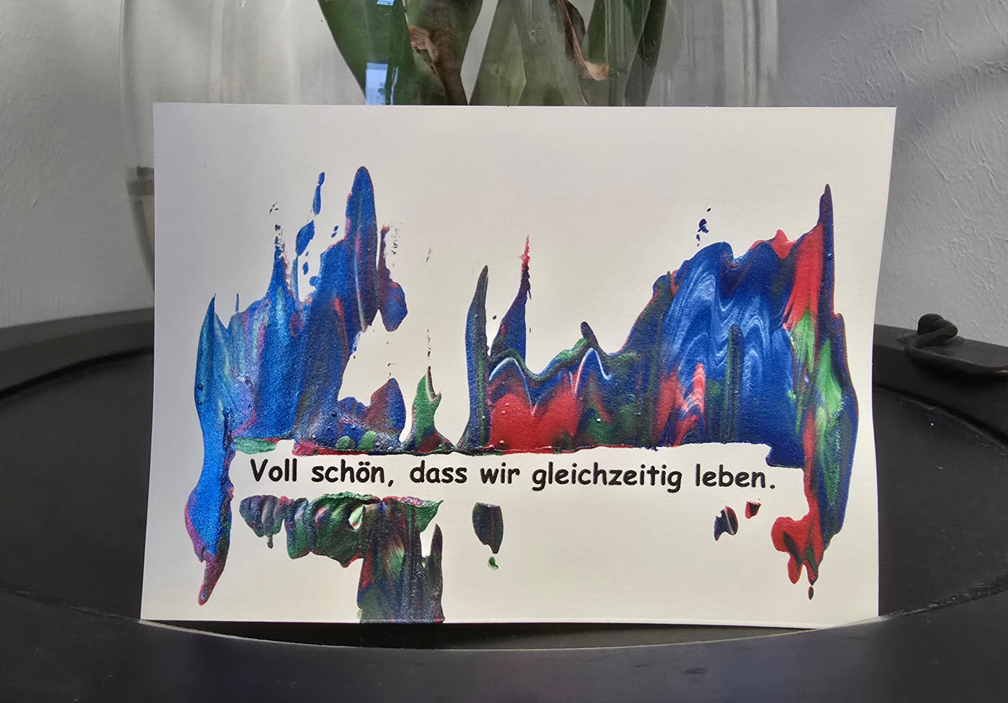 Postkarte Spruchkarte "Voll schön, dass wir gleichzeitig leben"