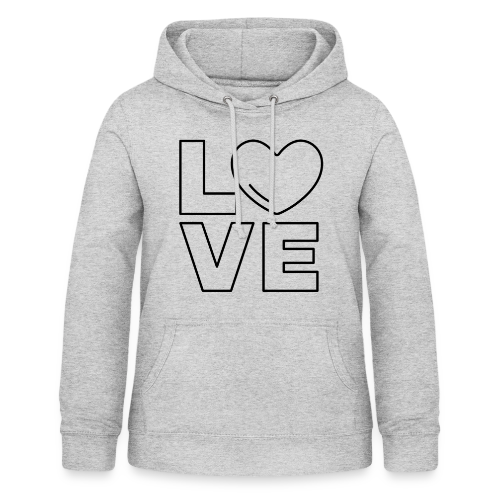 Frauen Hoodie Love I - Hellgrau meliert