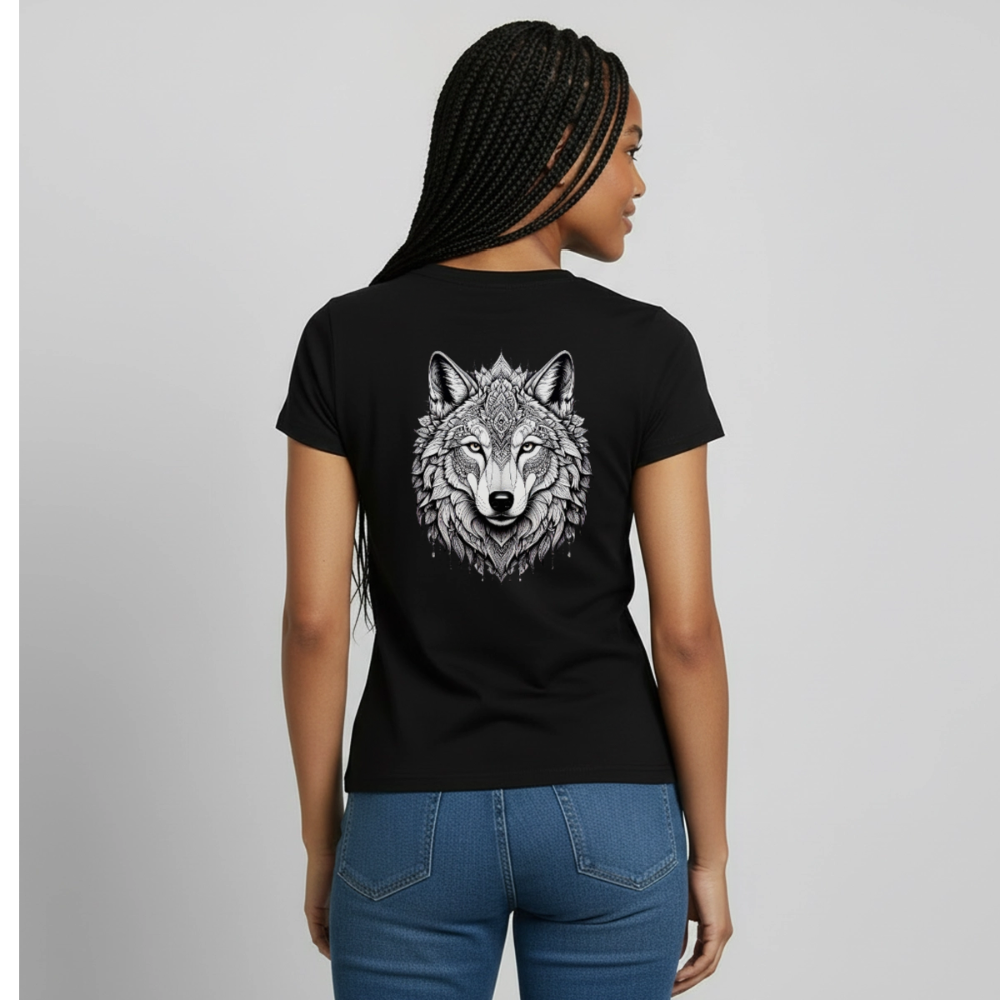Women's T-Shirt Wolf - Schwarz