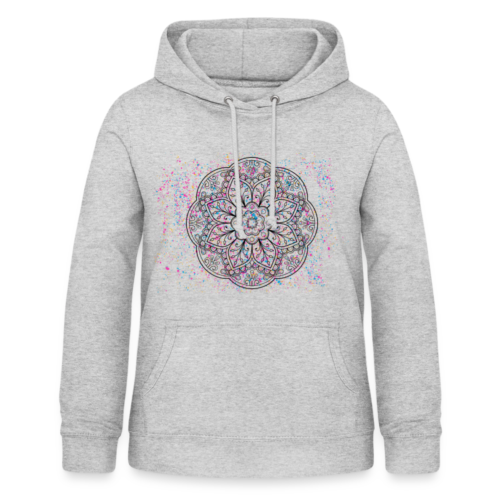 Frauen Hoodie Mandala - Hellgrau meliert