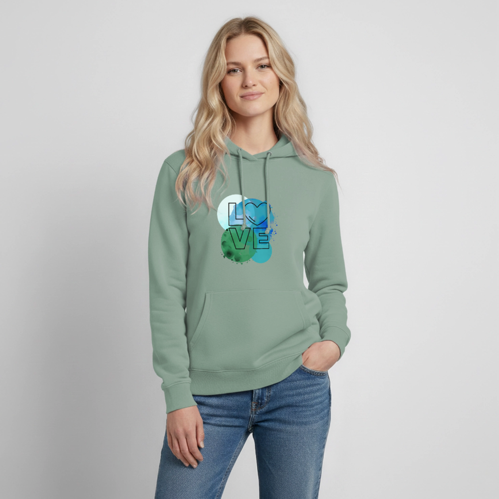 Frauen Hoodie Love II - Graugrün