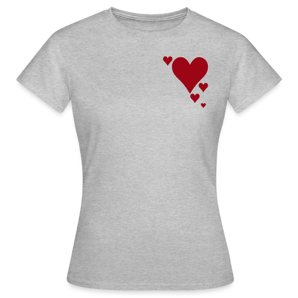 Women's T-Shirt Herz - Grau meliert