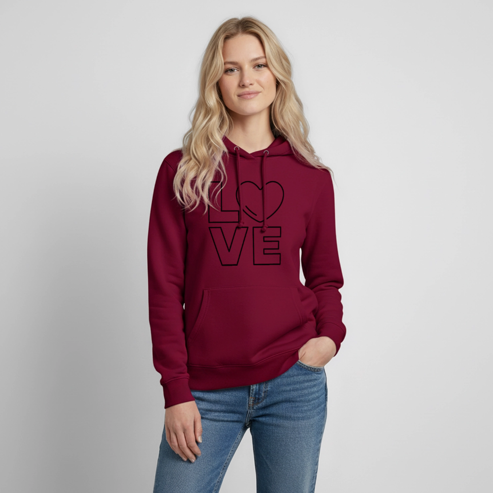 Frauen Hoodie Love I - Bordeaux