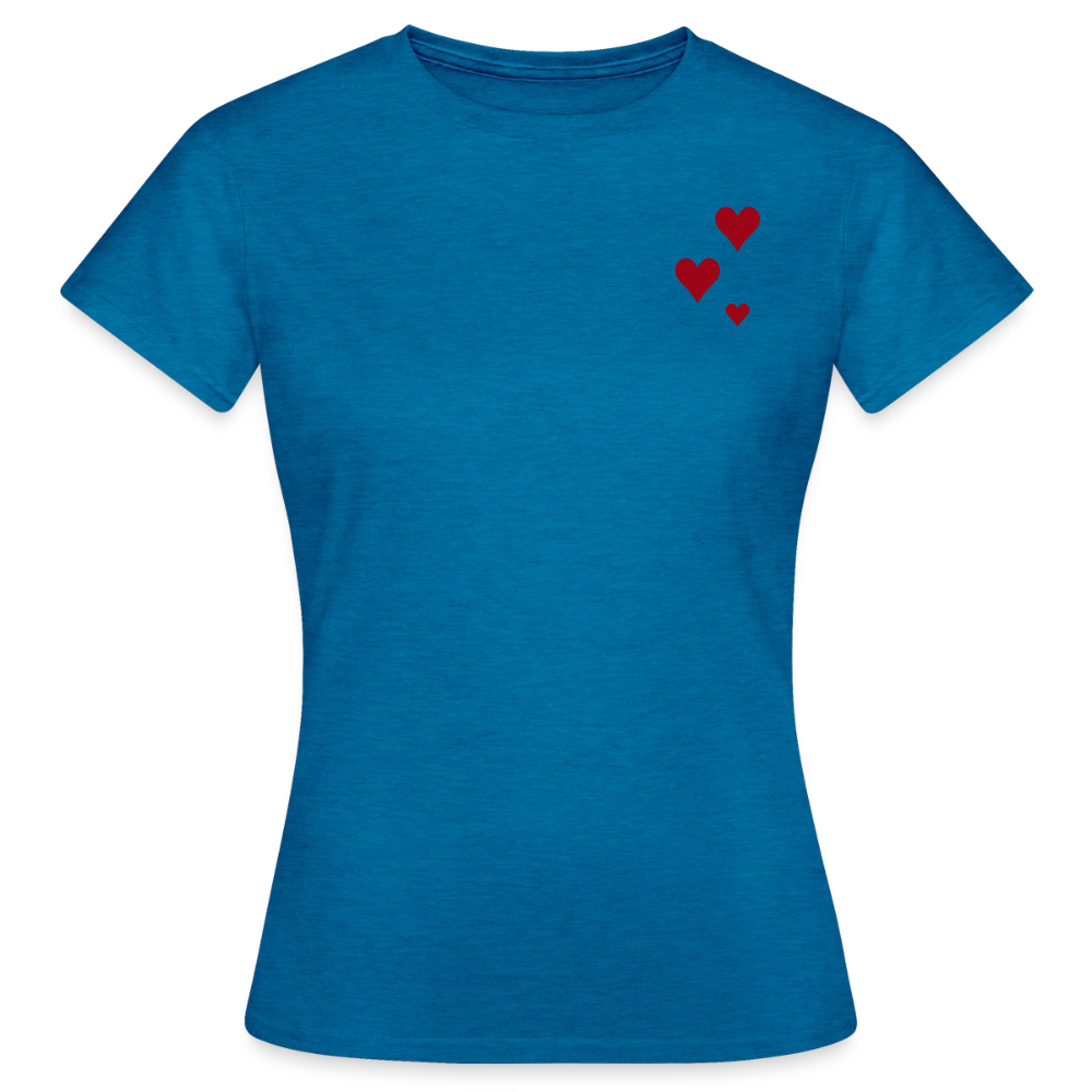 Women's T-Shirt Herz II - Antikblaues Saphir meliert