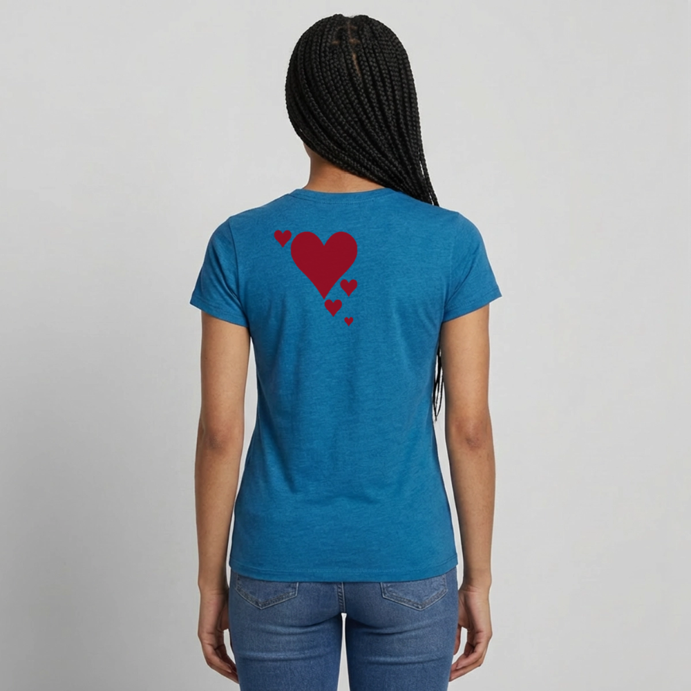 Women's T-Shirt Herz II - Antikblaues Saphir meliert