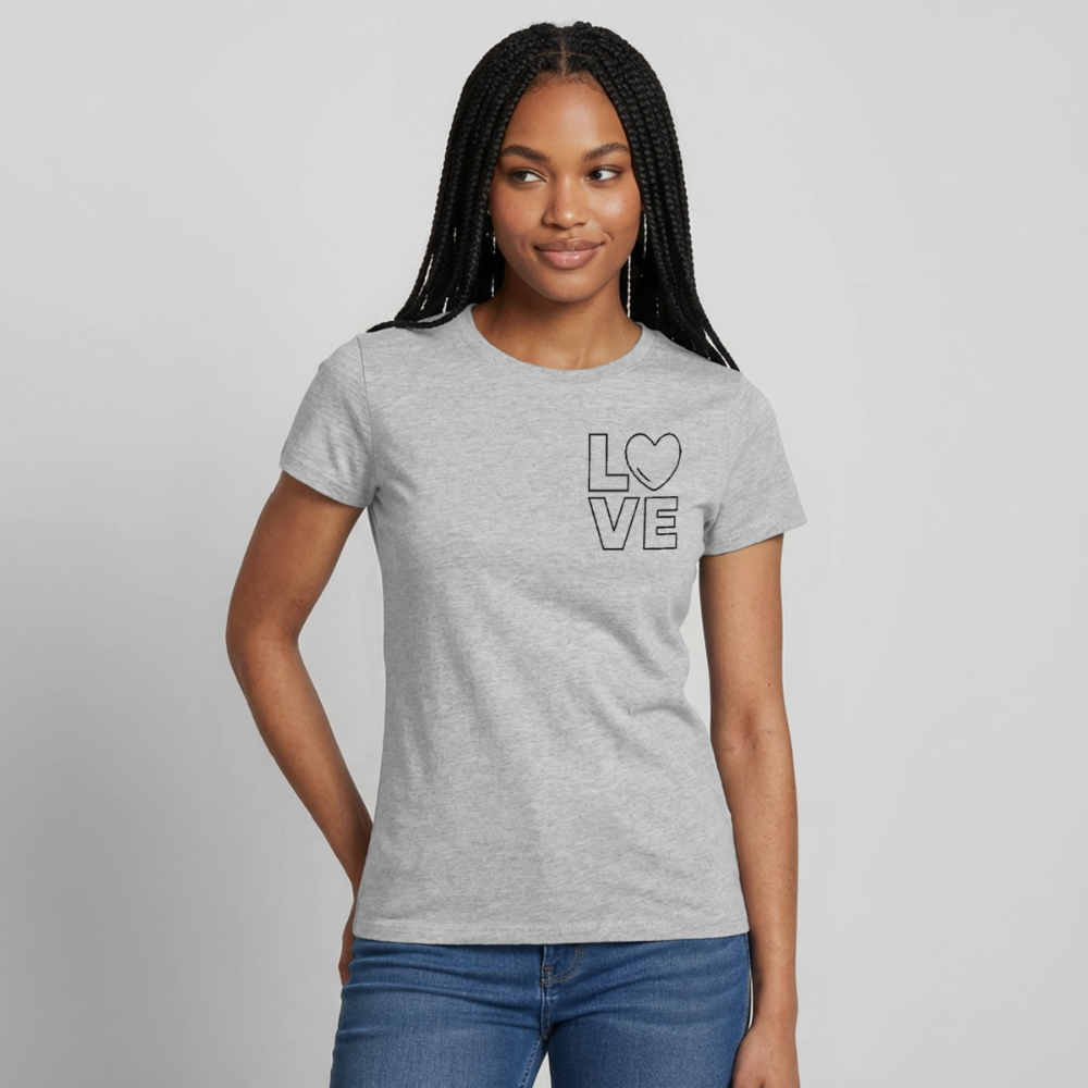 Women's T-Shirt Love I - Grau meliert