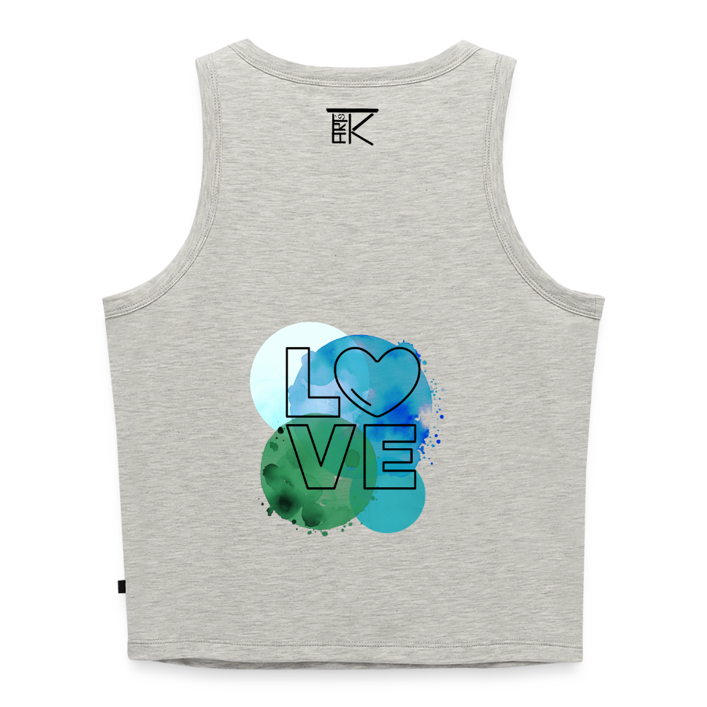 Cropped Frauen Organic Tank Top Love - Grau meliert