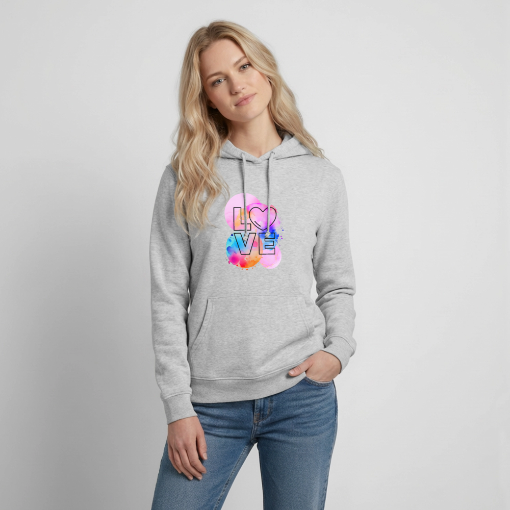 Frauen Hoodie Love - Hellgrau meliert