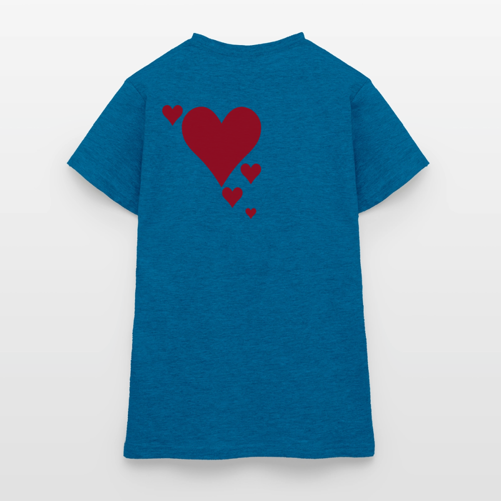 Women's T-Shirt Herz II - Antikblaues Saphir meliert