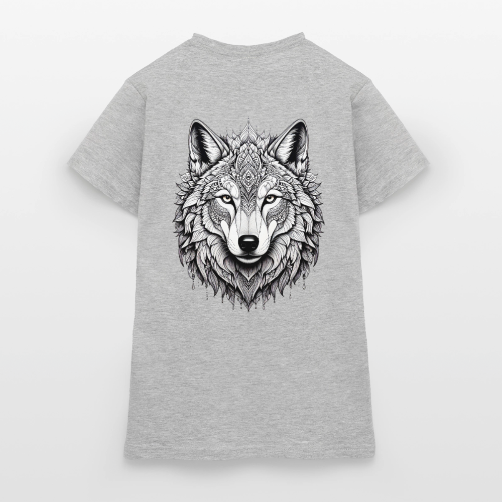 Women's T-Shirt Wolf - Grau meliert