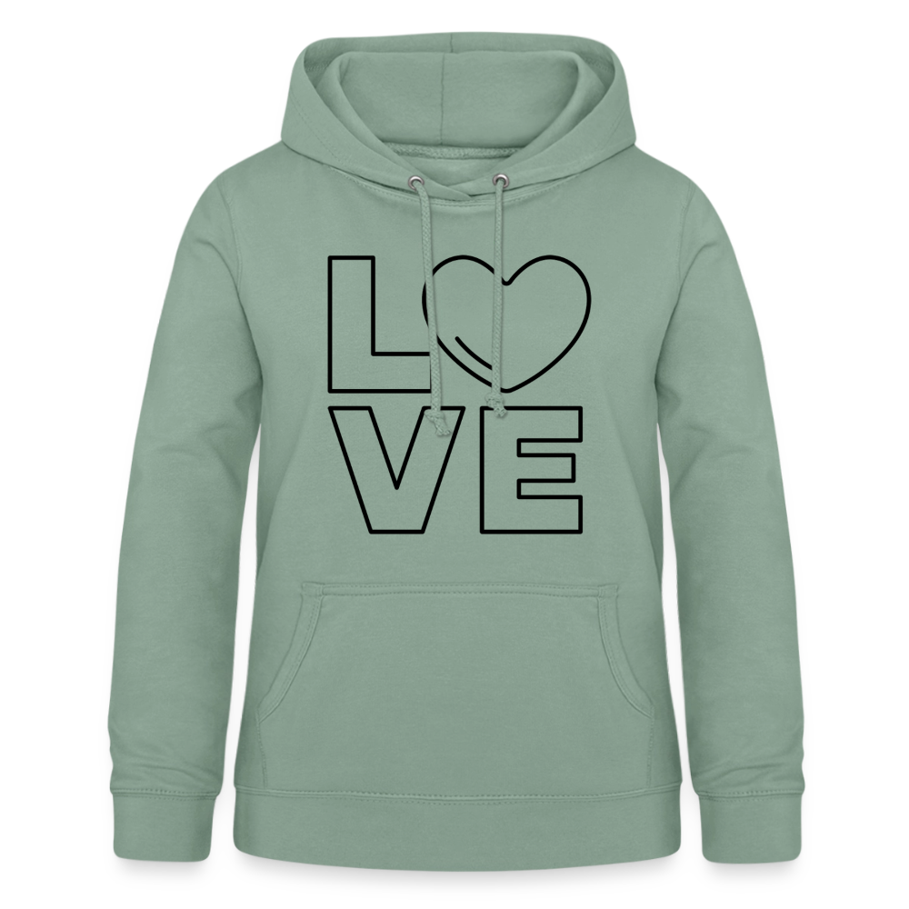 Frauen Hoodie Love I - Graugrün