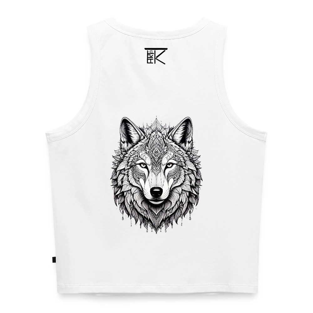 Cropped Frauen Organic Tank Top Wolf I - Weiß