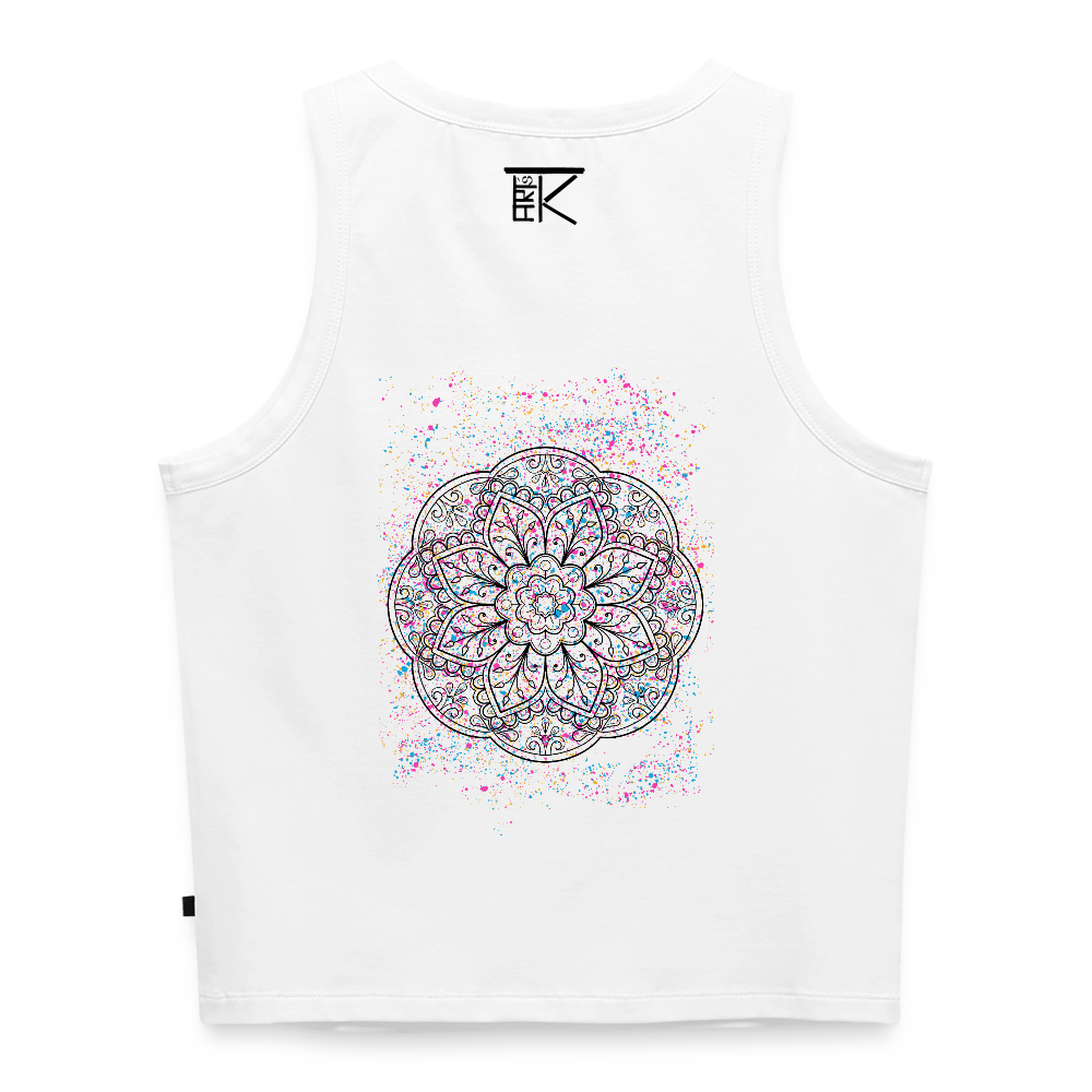 Cropped Frauen Organic Tank Top Mandala - Weiß