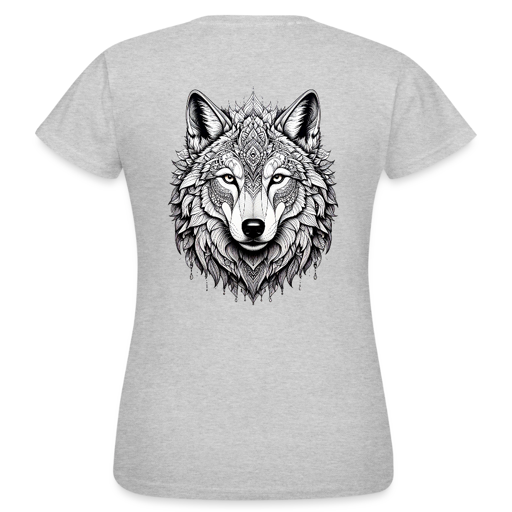 Women's T-Shirt Wolf - Grau meliert