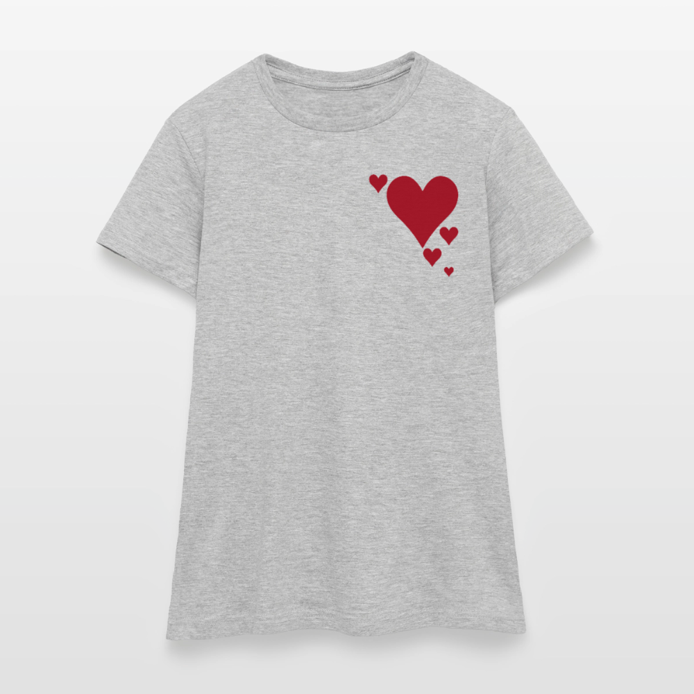 Women's T-Shirt Herz - Grau meliert