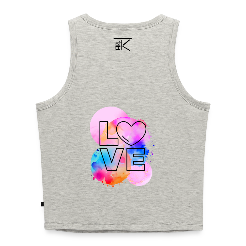 Cropped Frauen Organic Tank Top Love I - Grau meliert