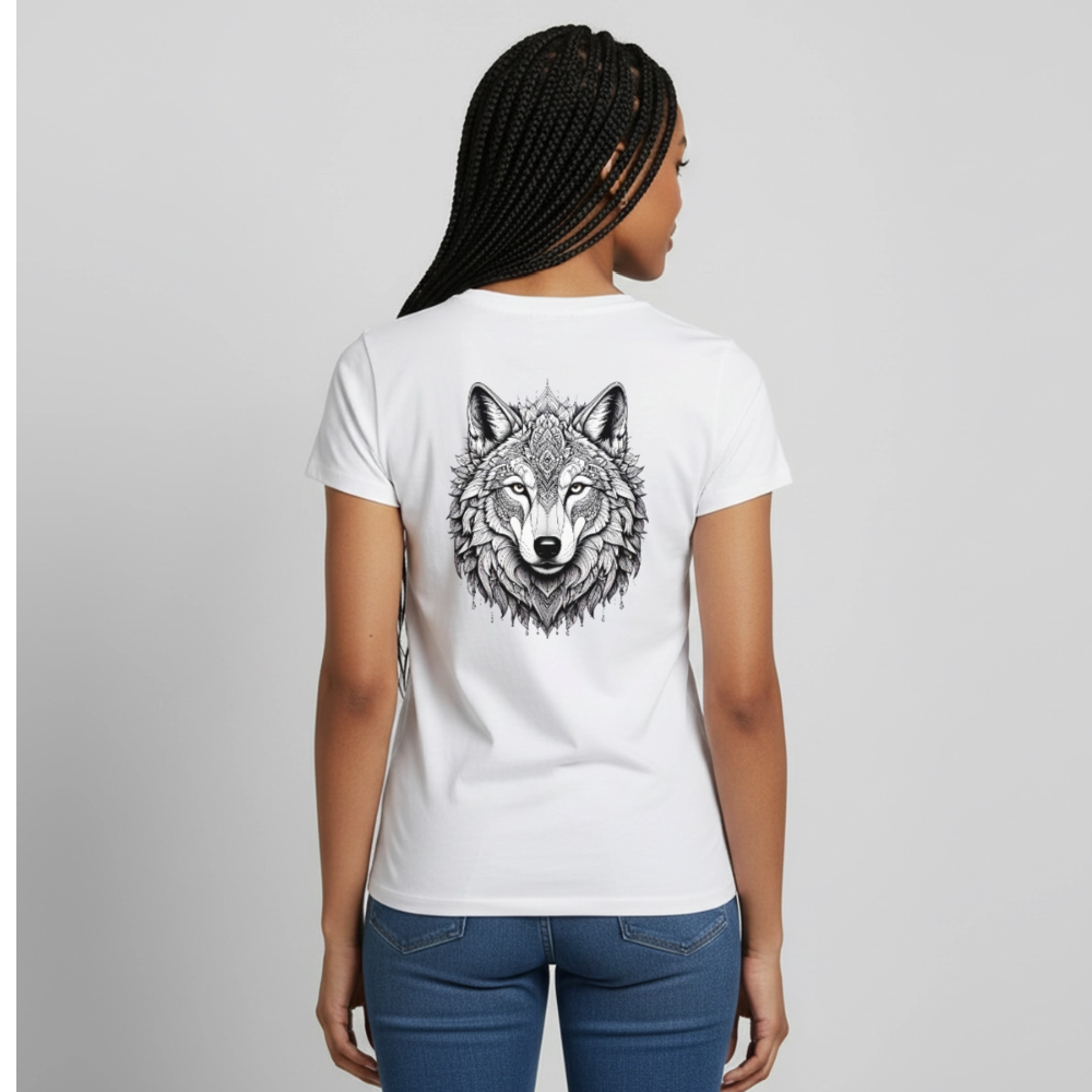 Women's T-Shirt Wolf - Weiß