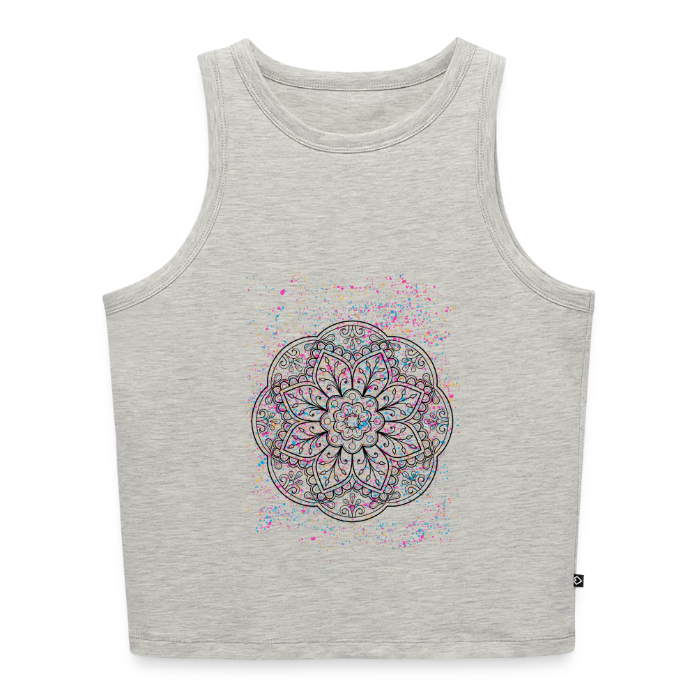 Cropped Frauen Organic Tank Top Mandala I - Grau meliert