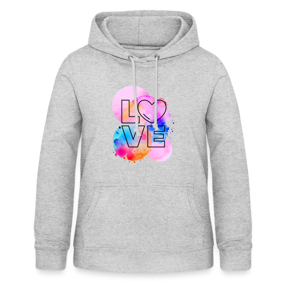 Frauen Hoodie Love - Hellgrau meliert