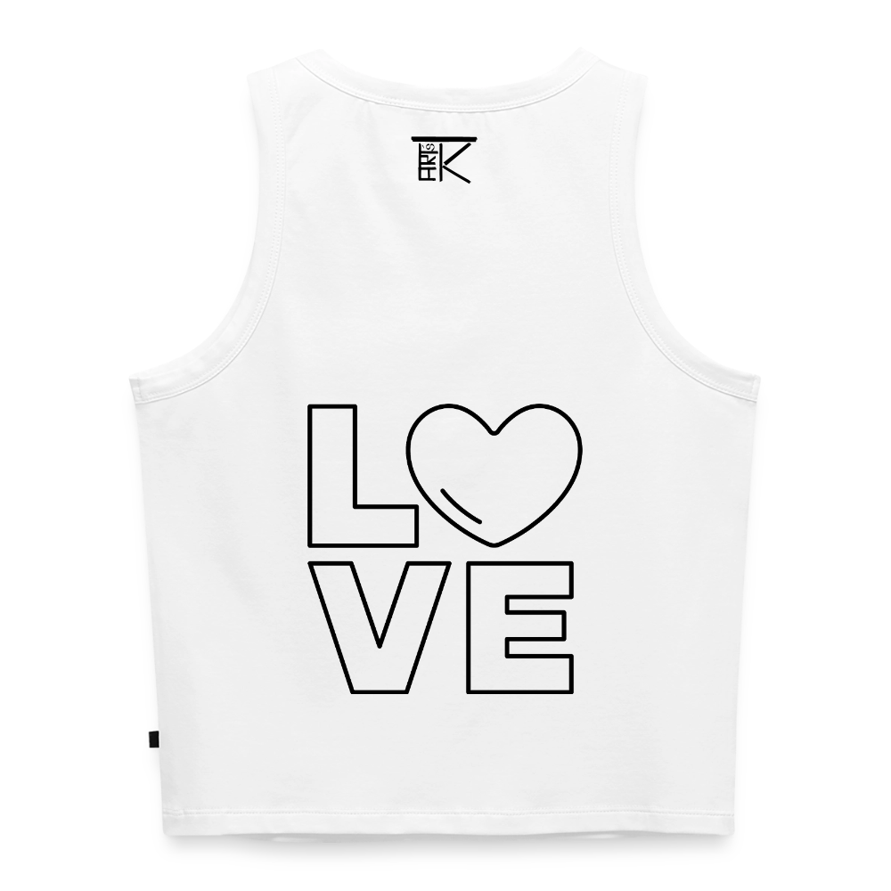 Cropped Frauen Organic Tank Top Love II - Weiß