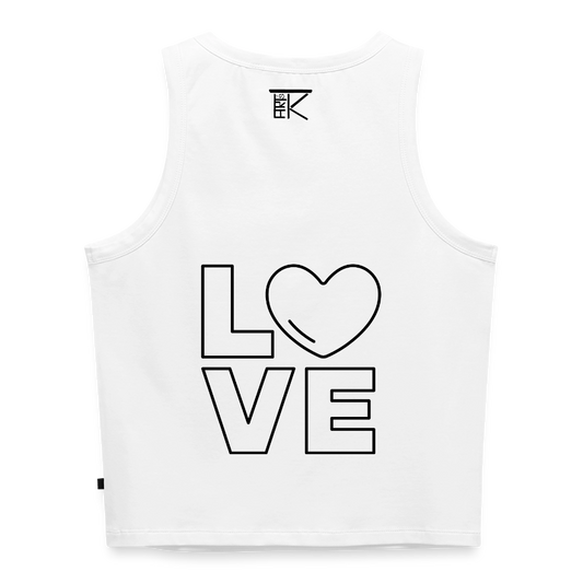 Cropped Frauen Organic Tank Top Love II - Weiß