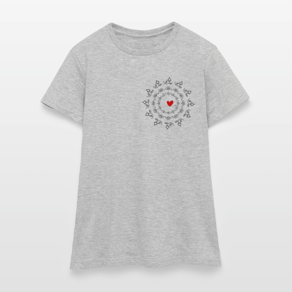 Women's T-Shirt BlumenLiebe - Grau meliert