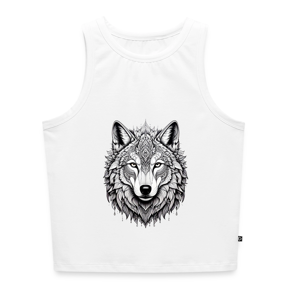 Cropped Frauen Organic Tank Top Wolf - Weiß