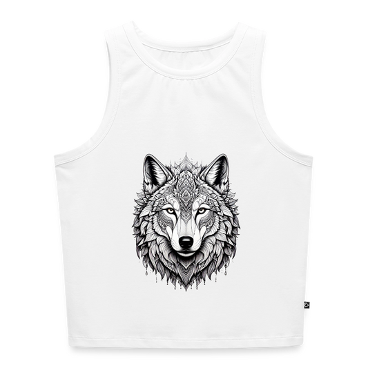 Cropped Frauen Organic Tank Top Wolf - Weiß