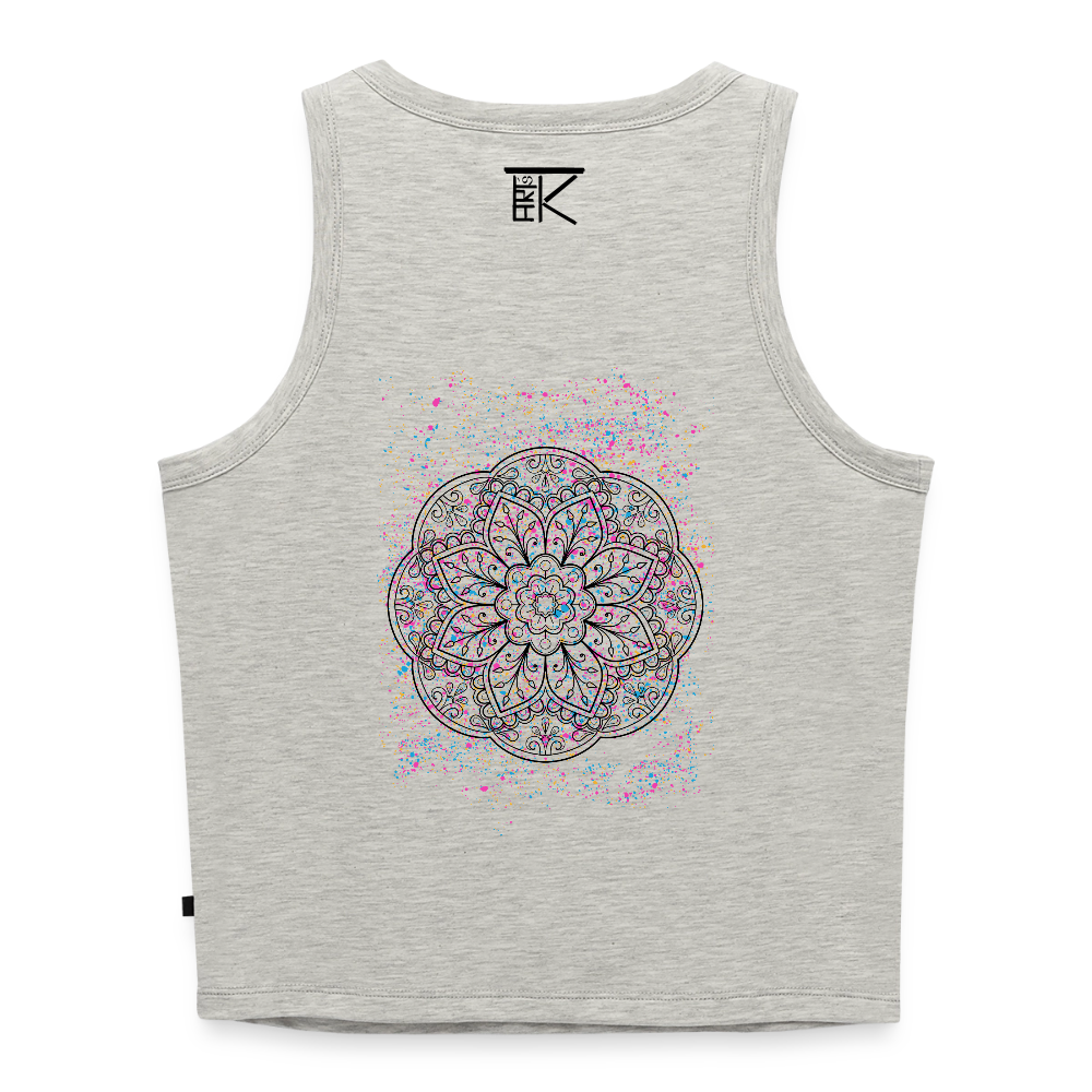 Cropped Frauen Organic Tank Top Mandala - Grau meliert