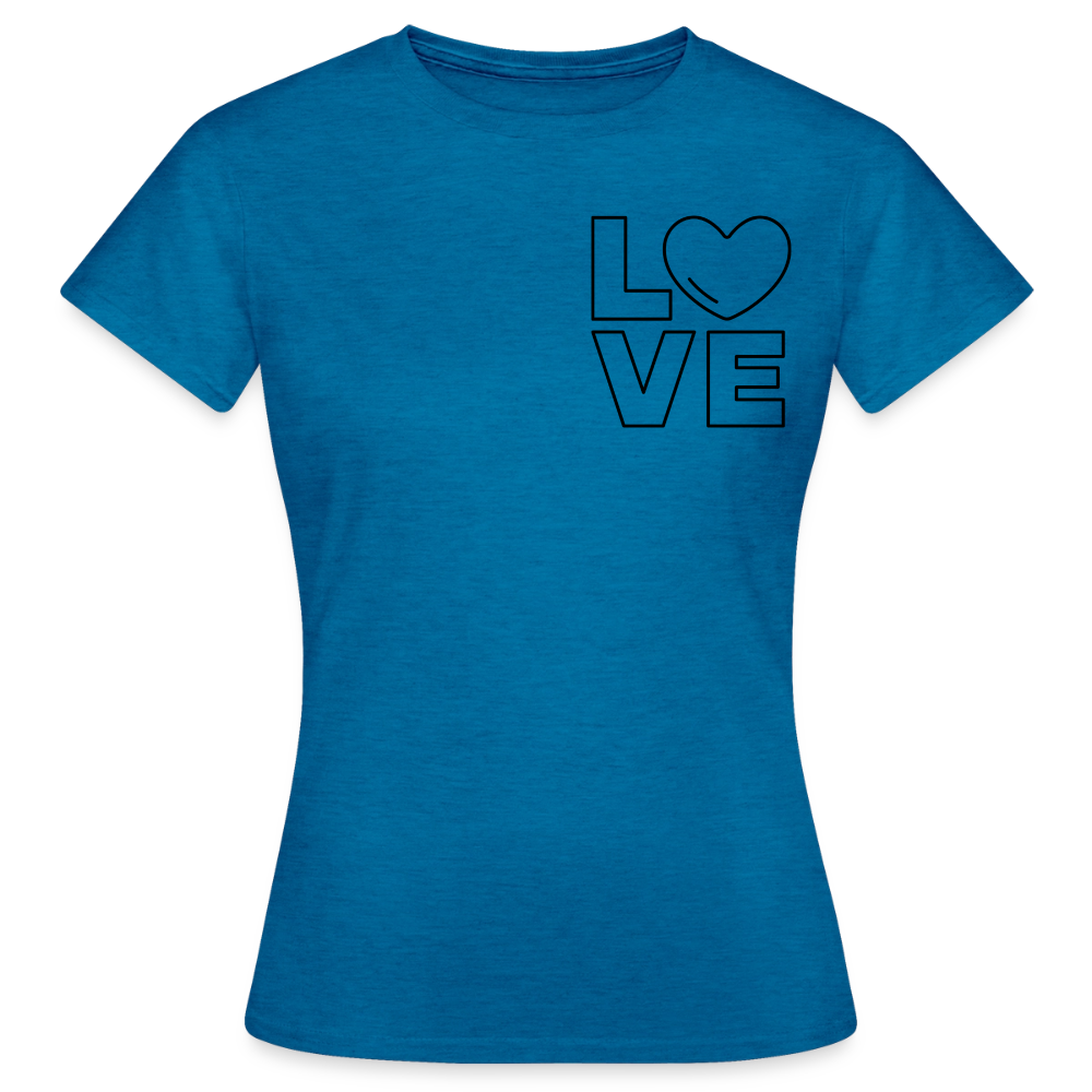 Women's T-Shirt Love I - Antikblaues Saphir meliert
