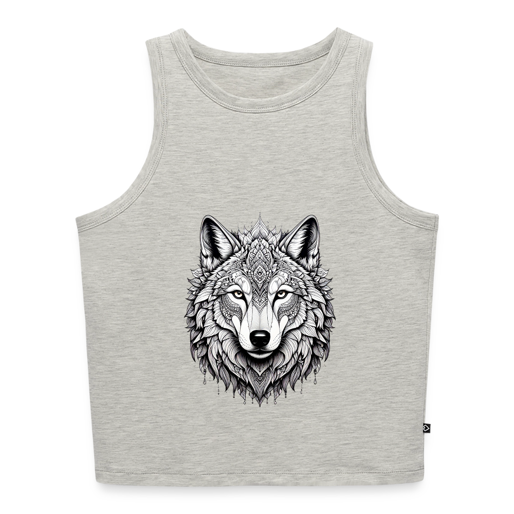 Cropped Frauen Organic Tank Top Wolf - Grau meliert