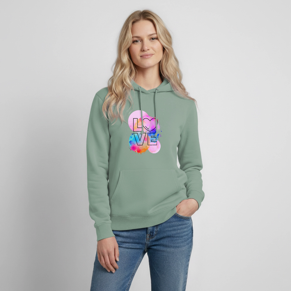 Frauen Hoodie Love - Graugrün