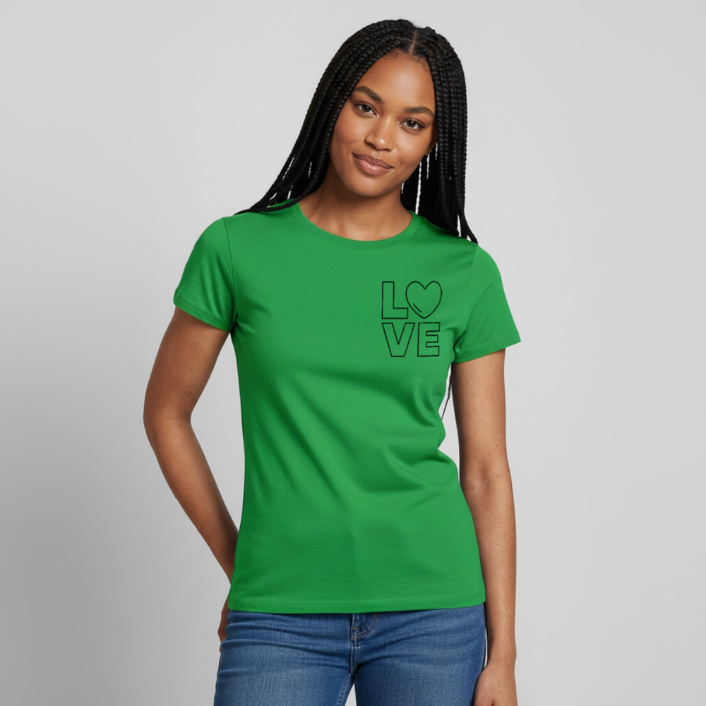 Women's T-Shirt Love I - Kelly Green
