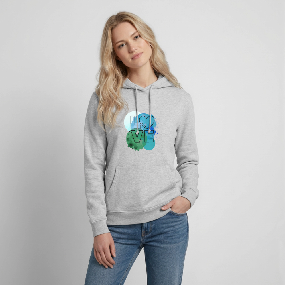 Frauen Hoodie Love II - Hellgrau meliert