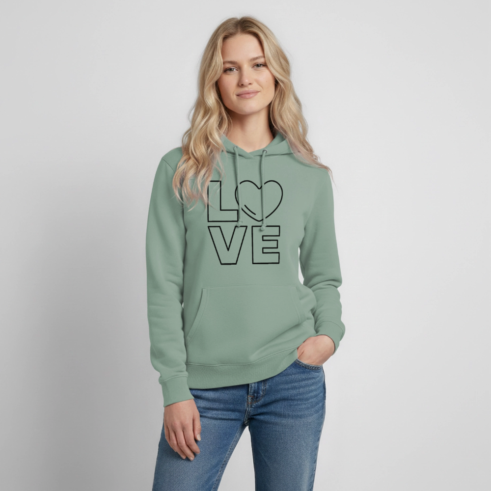 Frauen Hoodie Love I - Graugrün