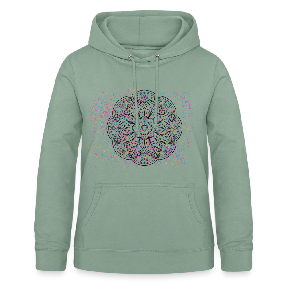 Frauen Hoodie Mandala - Graugrün