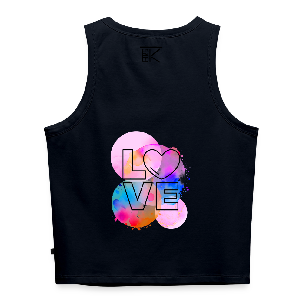 Cropped Frauen Organic Tank Top Love I - Navy
