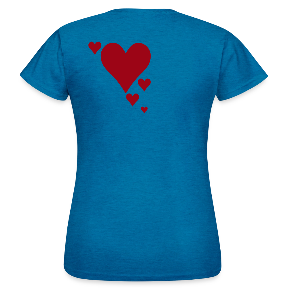 Women's T-Shirt Herz II - Antikblaues Saphir meliert
